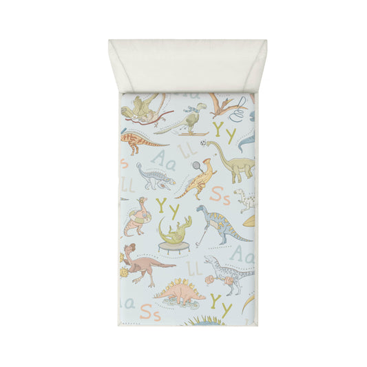 Bamboo Woven Large Fitted Sheet - Dino