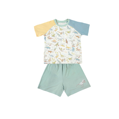 Bamboo Raglan Set - Dino