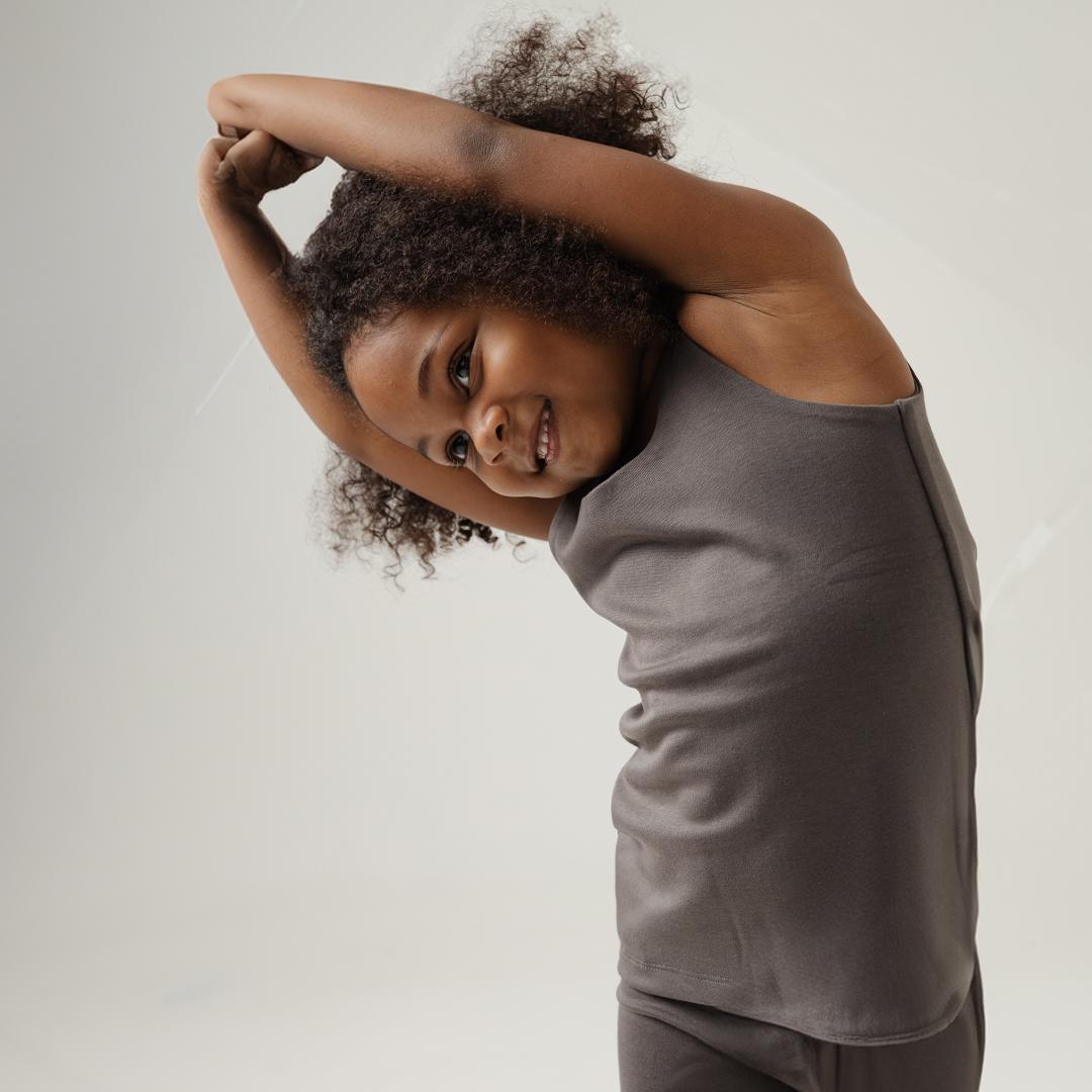 Kids Seamless Tank Set in Charcoal Grey - Bonclair