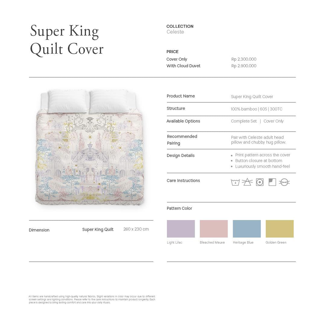 Super King Quilt Cover Celeste Collection - SALIE
