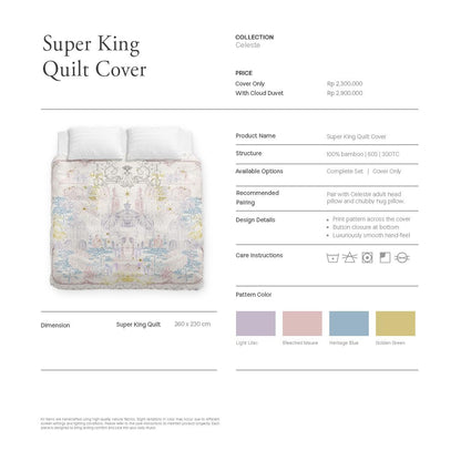 Super King Quilt Cover Celeste Collection - SALIE