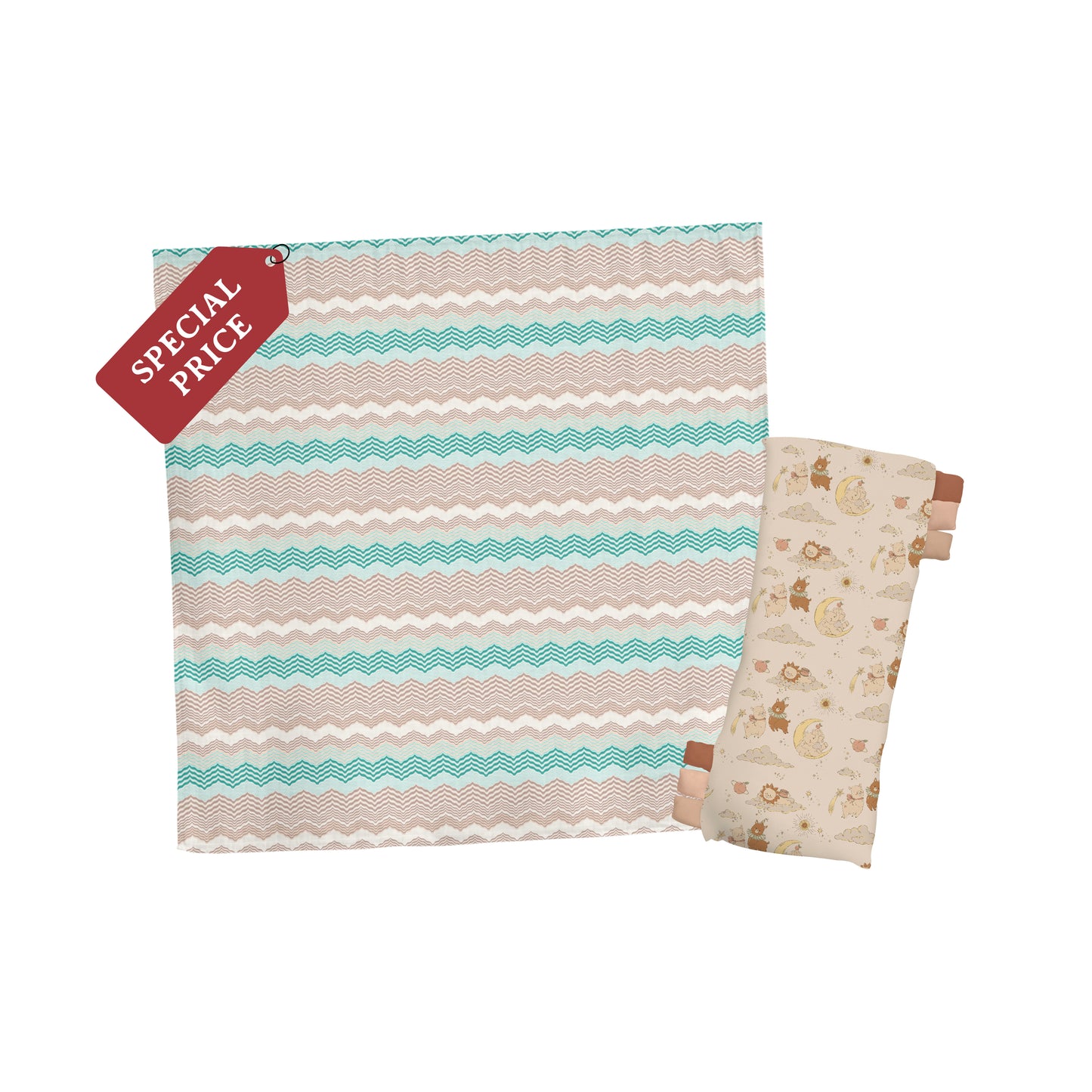 [RAYA SPECIALS] Muslin Swaddle + Regular Hug Pillow Bundle