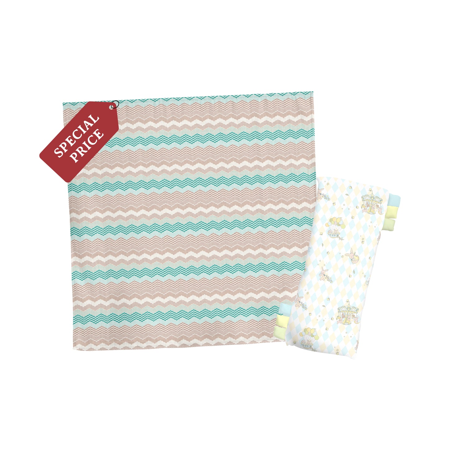 [RAYA SPECIALS] Muslin Swaddle + Regular Hug Pillow Bundle