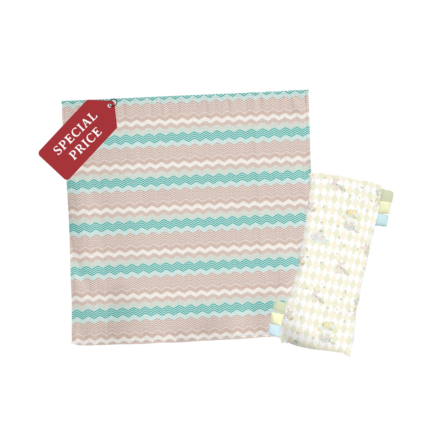 [RAYA SPECIALS] Muslin Swaddle + Regular Hug Pillow Bundle