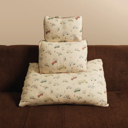 Toddler Head Pillow - Whimsical Wheels