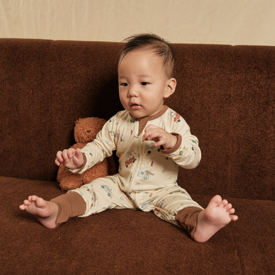 Baby Jumpsuit - Whimsical Wheels