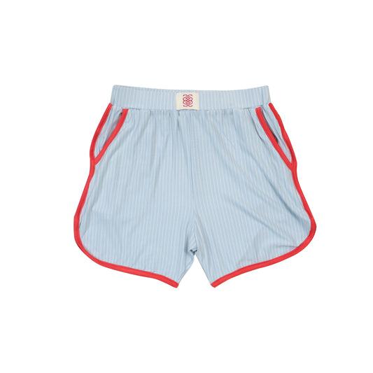 Kids Bamboo Shorts Blue Stripes - SALIE x Michimomo