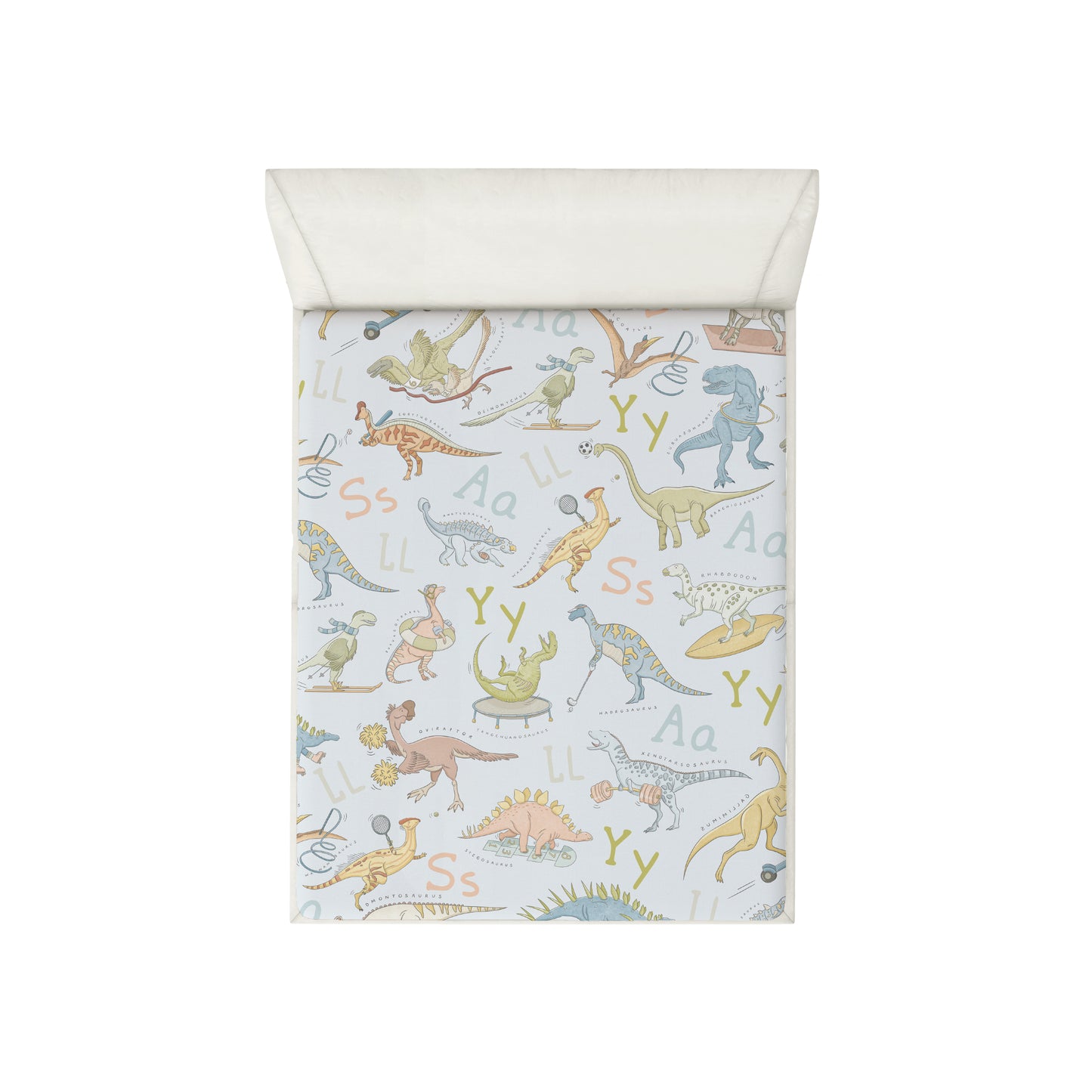 Bamboo Woven Fitted Sheet - Dino