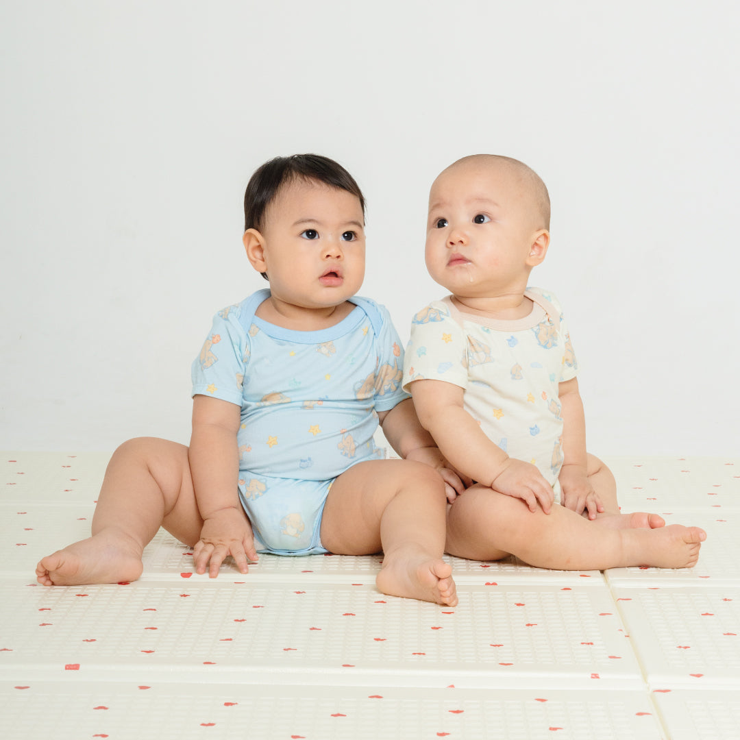 Baby Onesies Set - Signature Cream & Blue