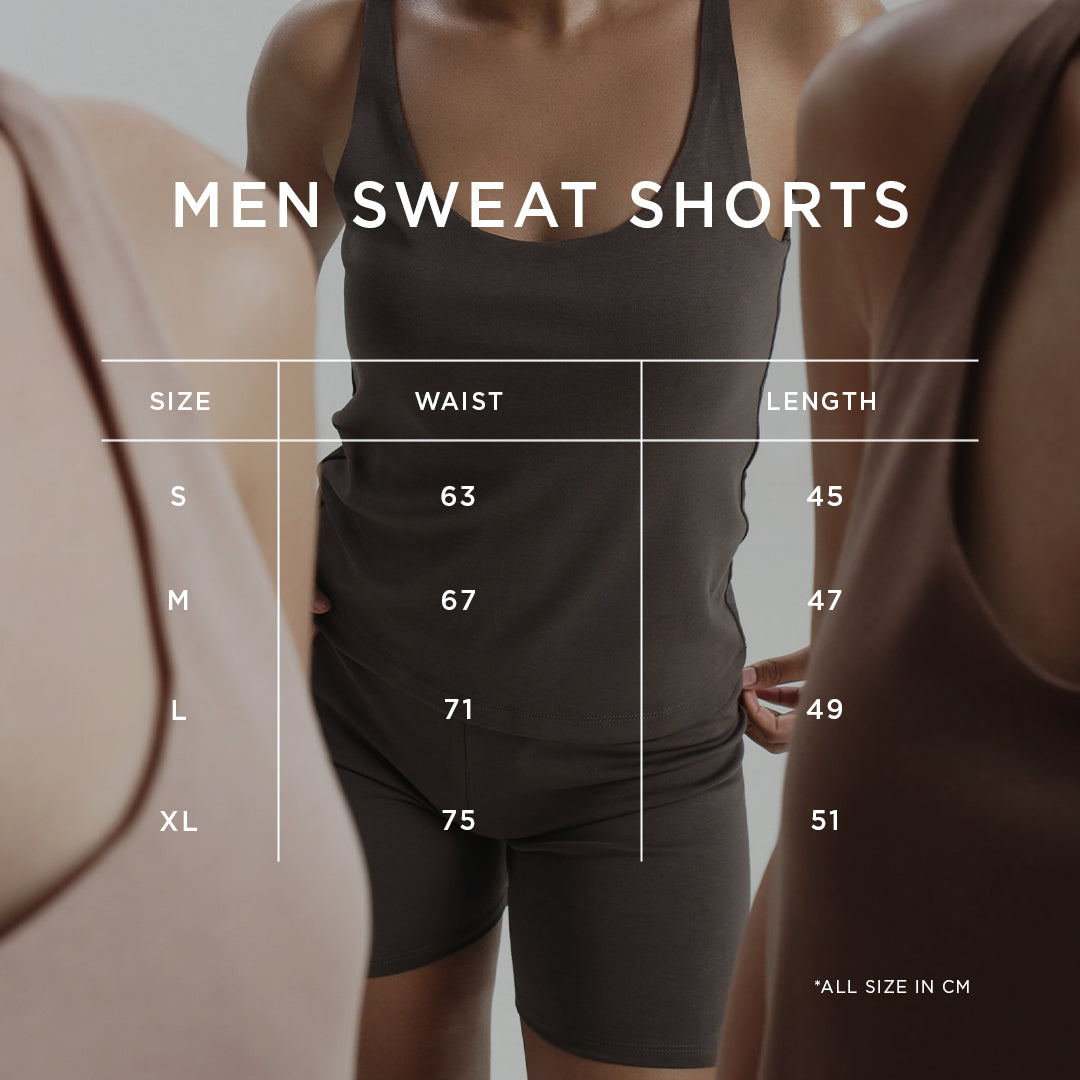 Men Sweat Shorts in Espresso - SALIE
