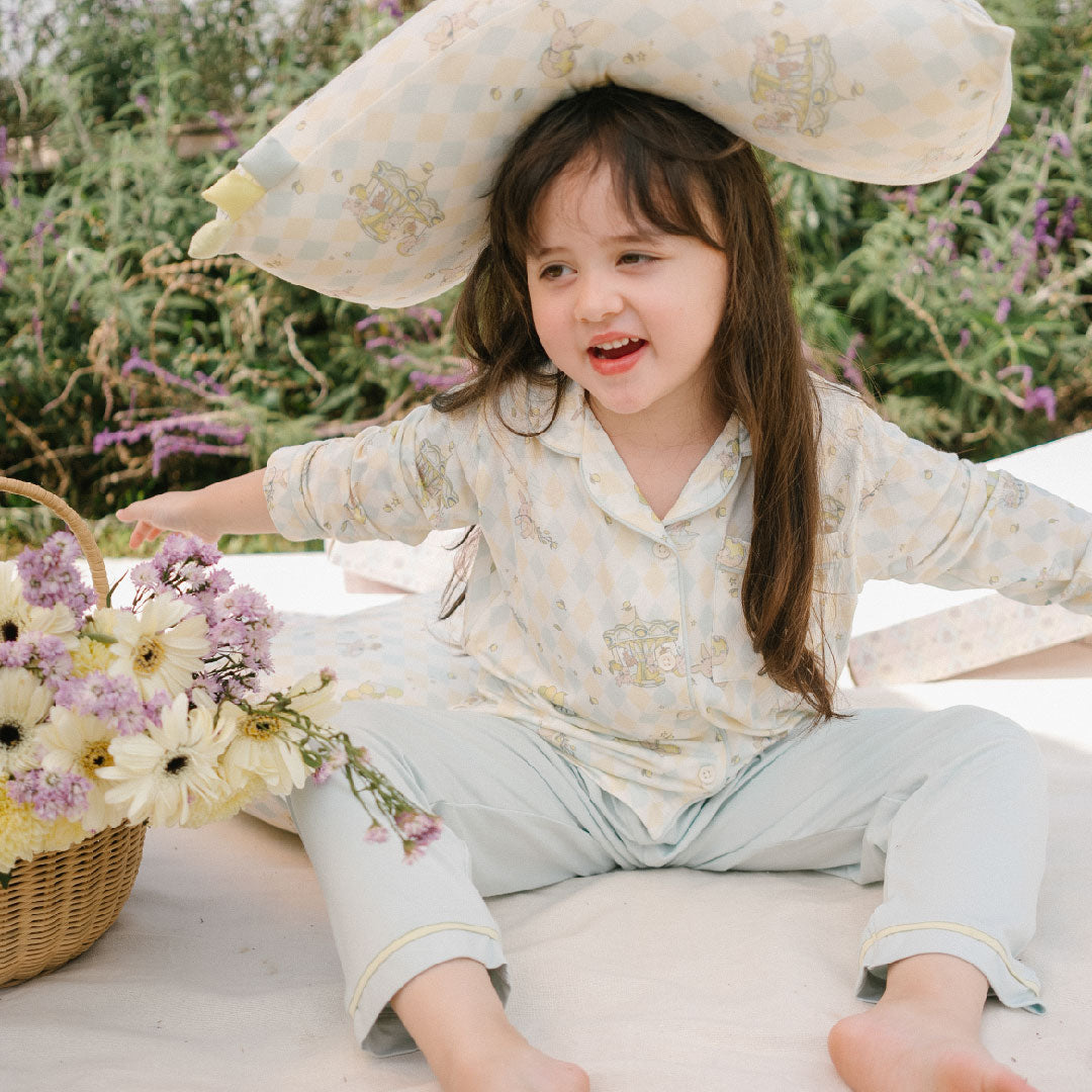 Button Pyjamas Sky Blue - Rooney the Bunny