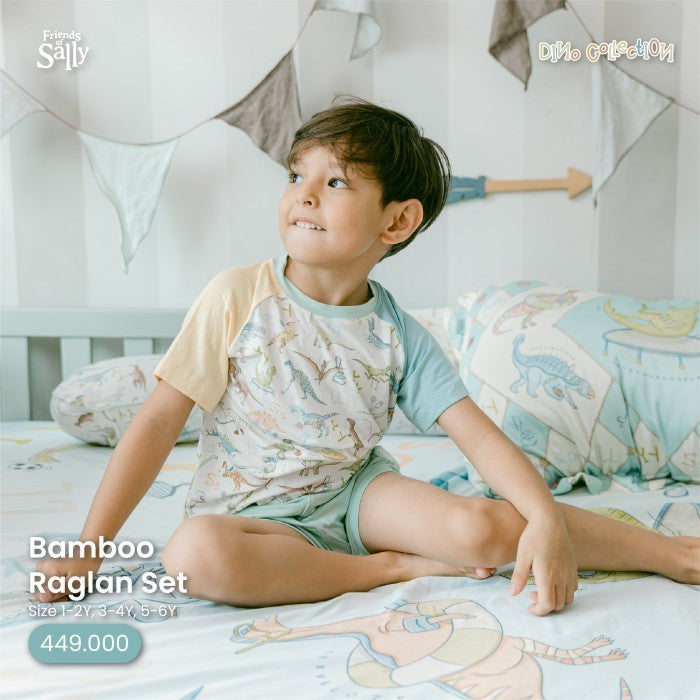 Bamboo Raglan Set - Dino