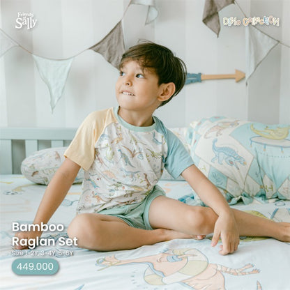 Bamboo Raglan Set - Dino
