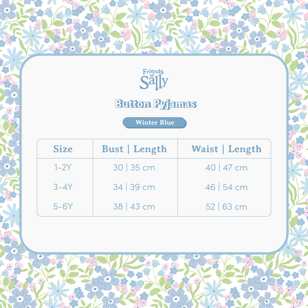 Button Pyjamas - Winter Blue