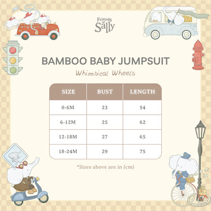 Baby Jumpsuit - Whimsical Wheels