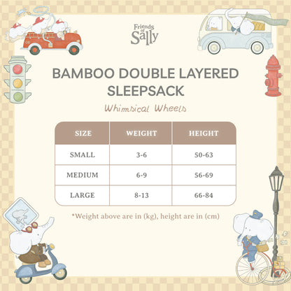 Double Layer Sleepsack - Whimsical Wheels