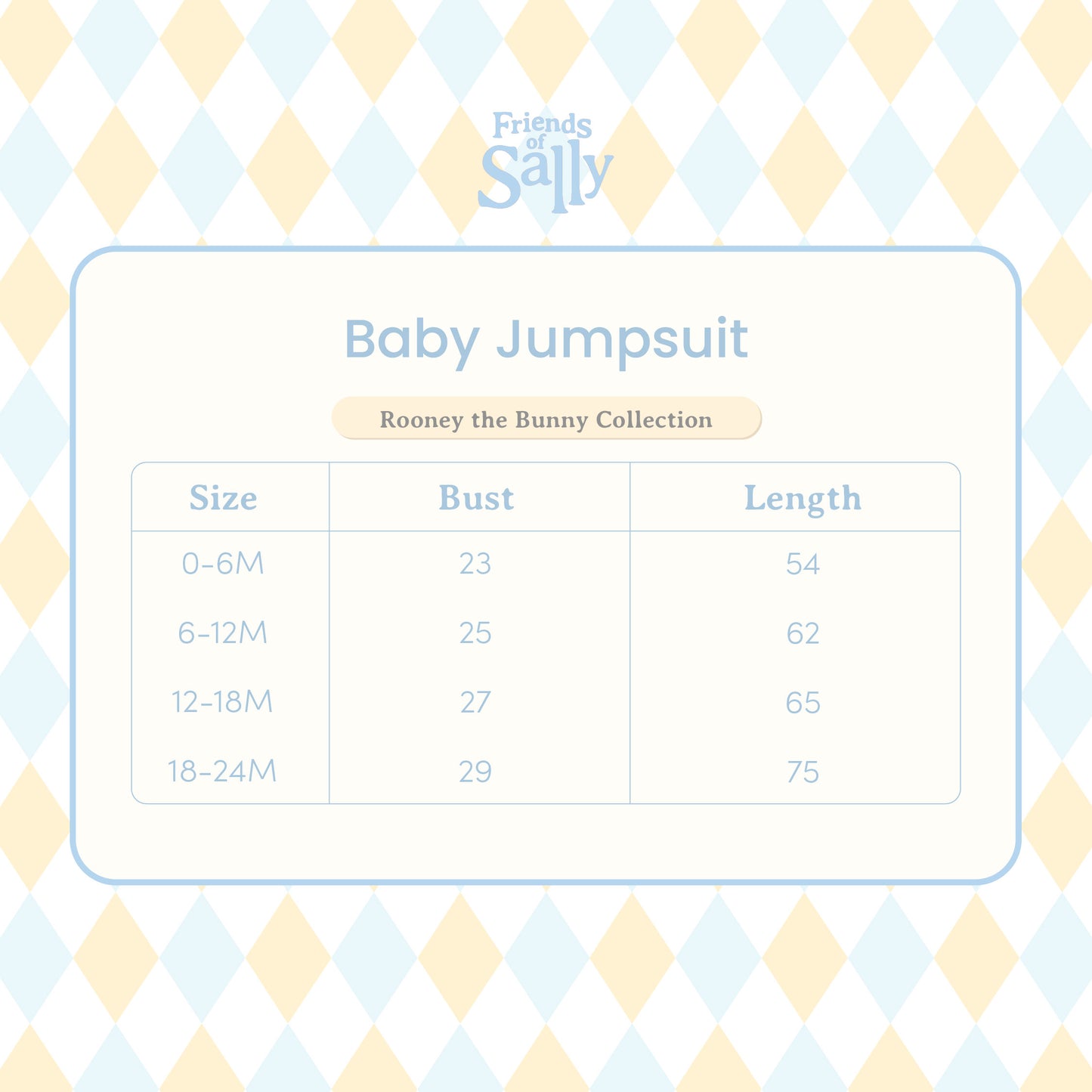 Baby Jumpsuit Sky Blue - Rooney the Bunny