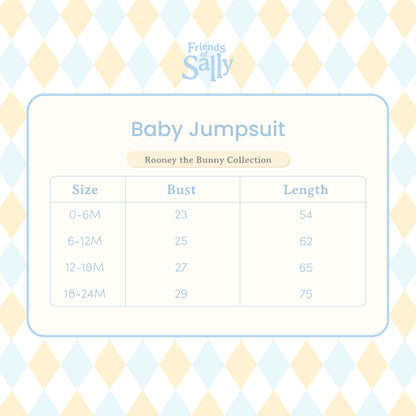 Baby Jumpsuit Sky Blue - Rooney the Bunny