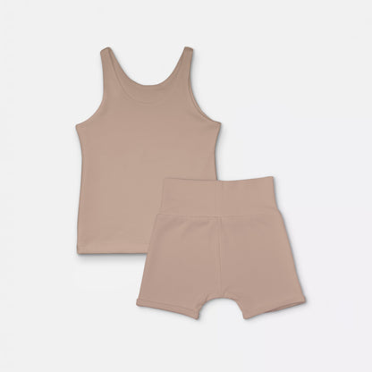 Kids Seamless Tank Set in Taupe - Bonclair