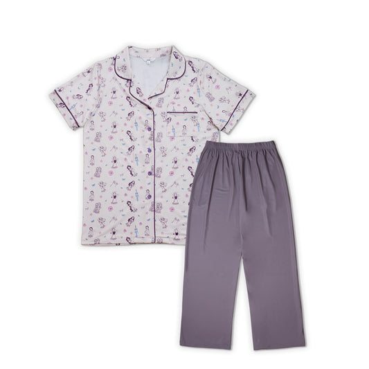 Women Long Button Pyjamas Disney Princess - SALIE