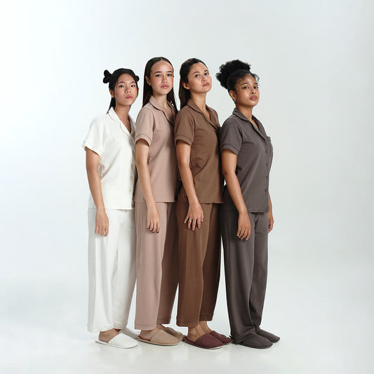 Women Cotton Button Pyjamas Long Pants Bundle - SALIE